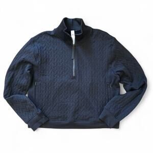 Lululemon Engineered Warmth Cable-Knit Half Zip Black Size 8